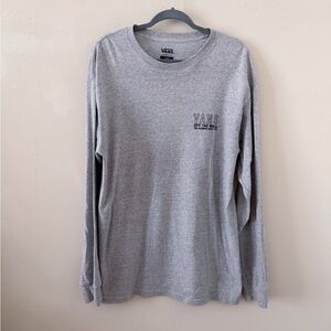 Vans Gray Long Sleeve Men's Shirt with Sunset Graphic on Back (L)